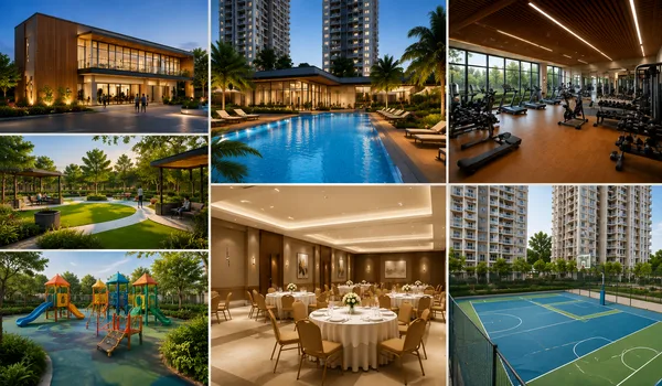 Gallery amenities view with pool, gymnasium and sports facilities