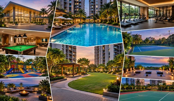 Lifestyle amenities with pool and wellness areas at Urbanrise The Living Wave